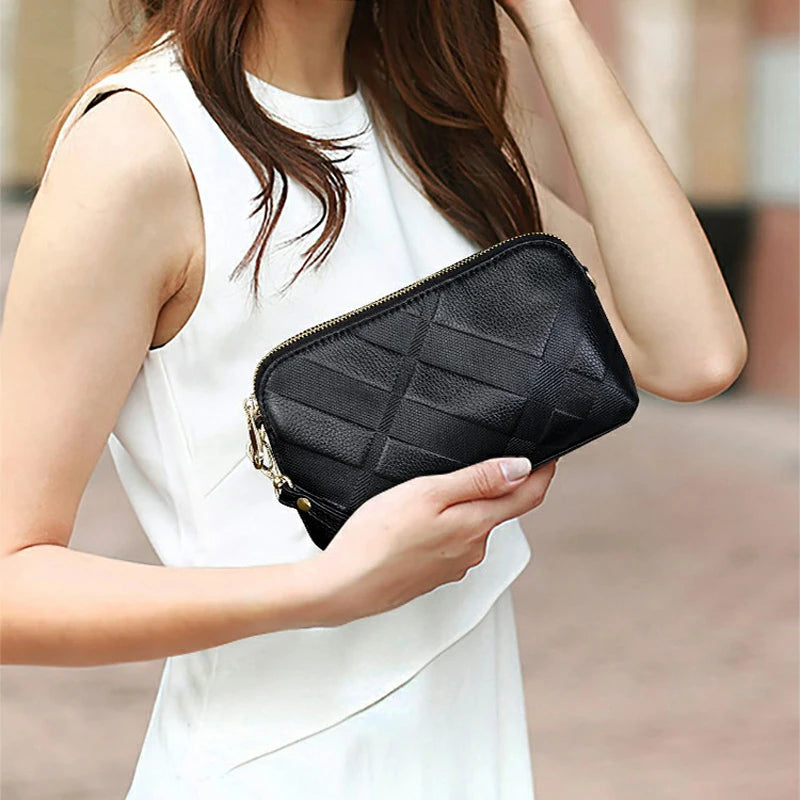 Pochette Mini Duo Cuir Noir