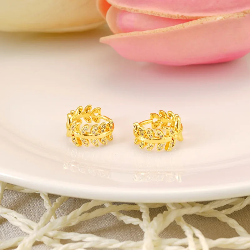 Boucle d'Oreille Dorée Or 24K