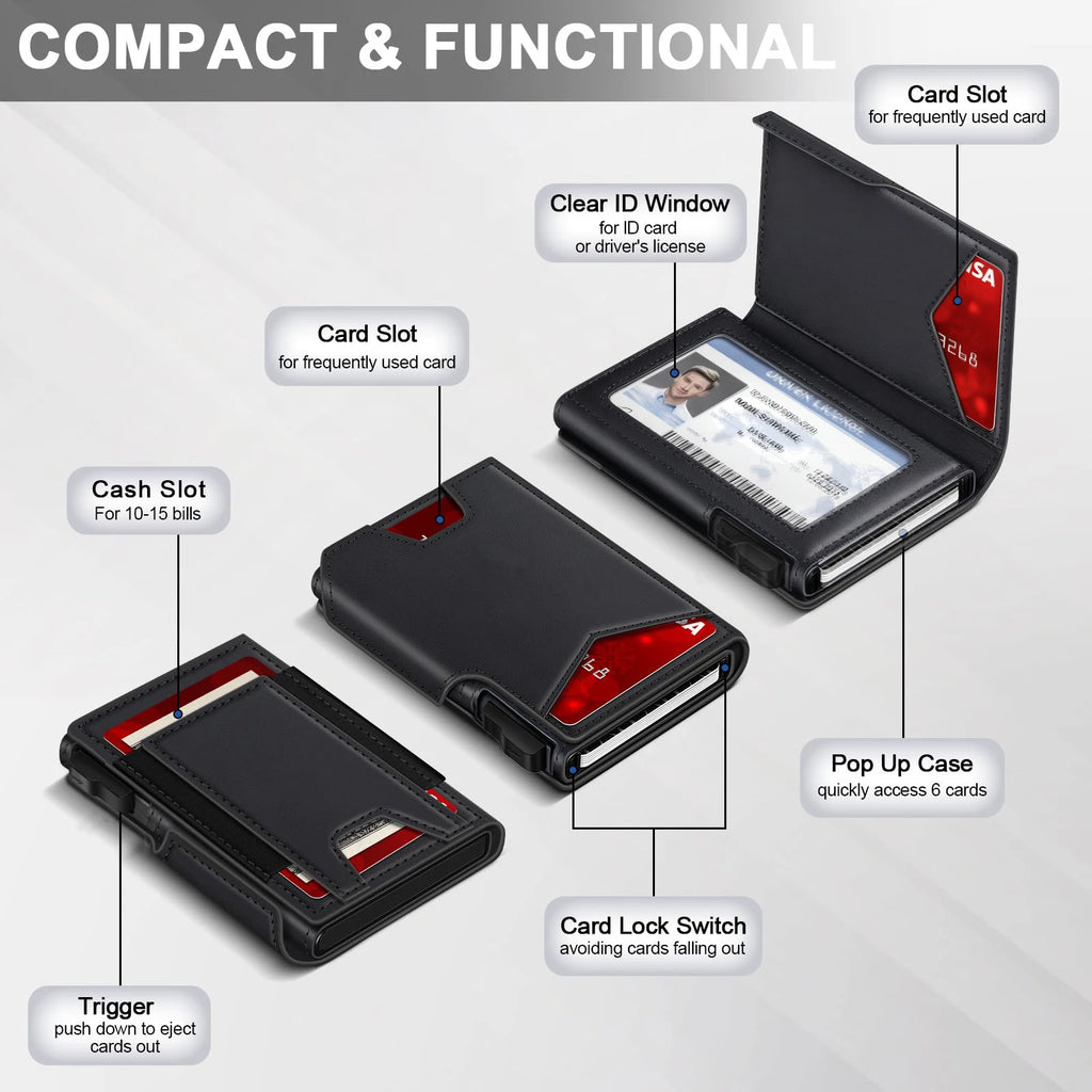 Portefeuille Duo Cuir Noir